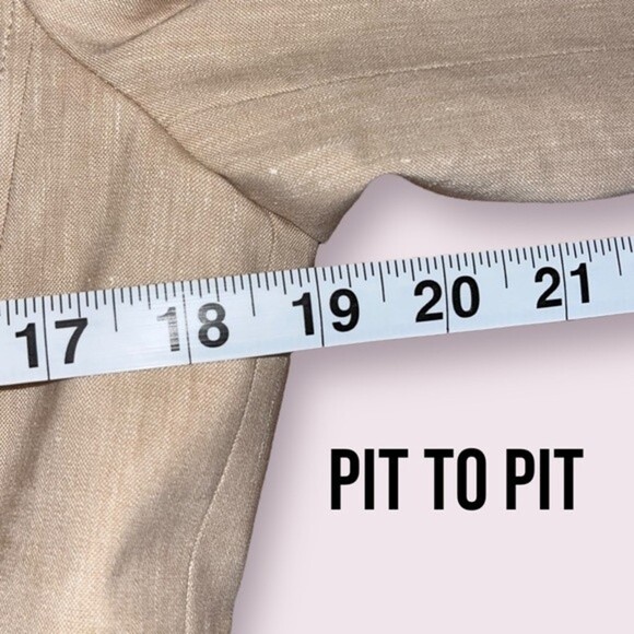 ESCADA Wool Linen Blazer Beige Neutral Button Front Collared Womens Size 40 / M - Picture 5 of 12